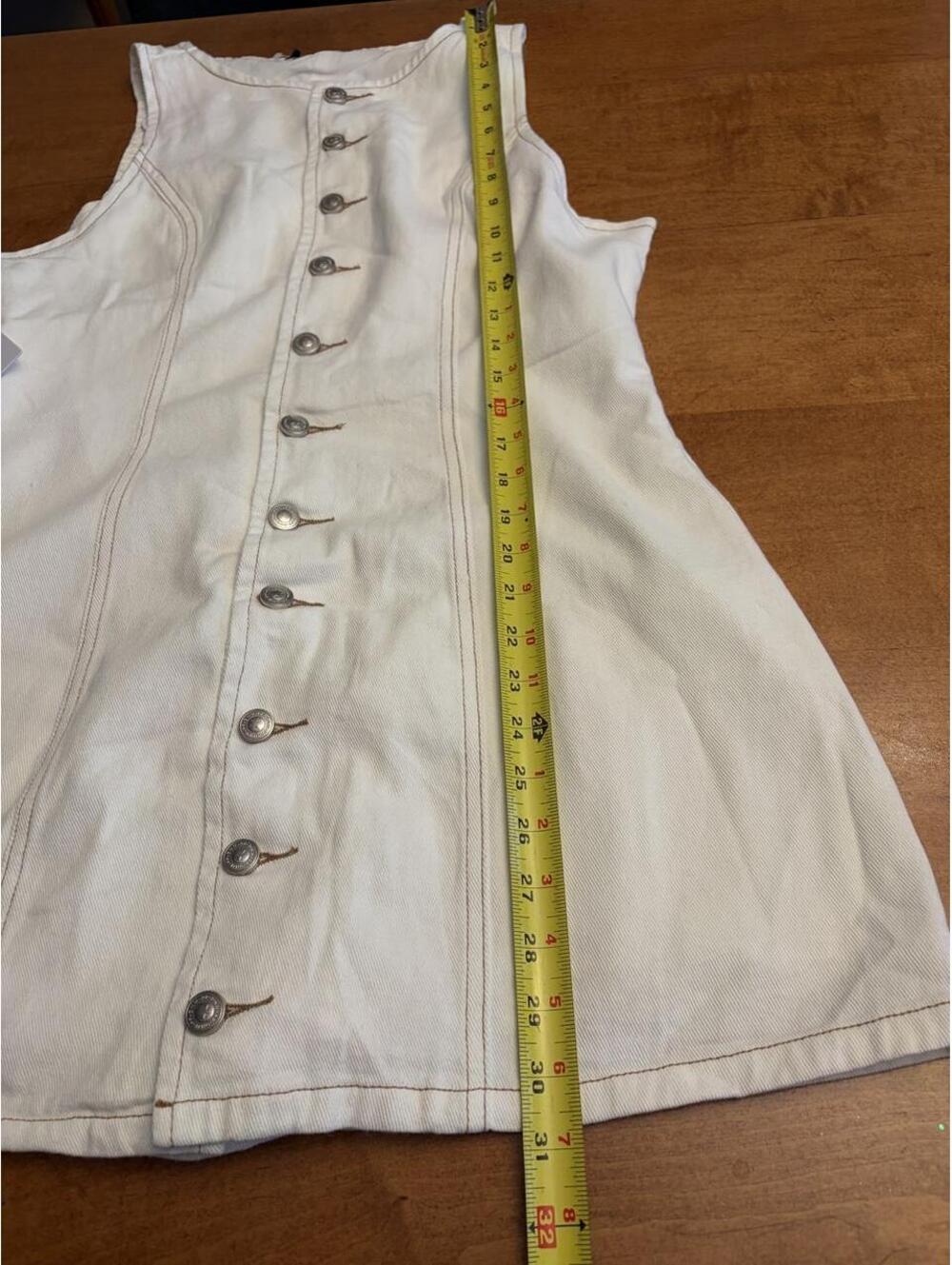 Princess Polly White Button-Front Denim Dress - New Without Tags, Size US 10 - Picture 3 of 8